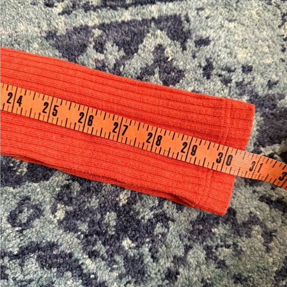 Vibrant Orange Urban Outfitters Orla Ribbed Knit Square Neck Cropped Long Sleeve - Picture 11 of 11